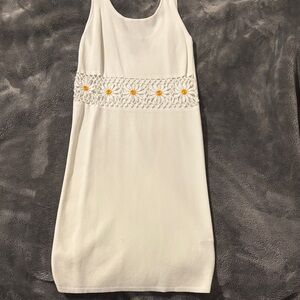 Forever 21 White Mini Dress with Floral Detail